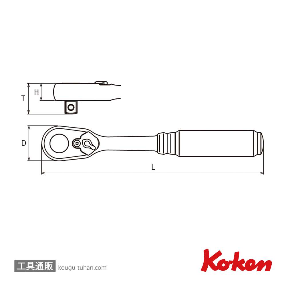 コーケン 3725Z Z-EAL 3/8"ラチェットハンドル 178mmの画像