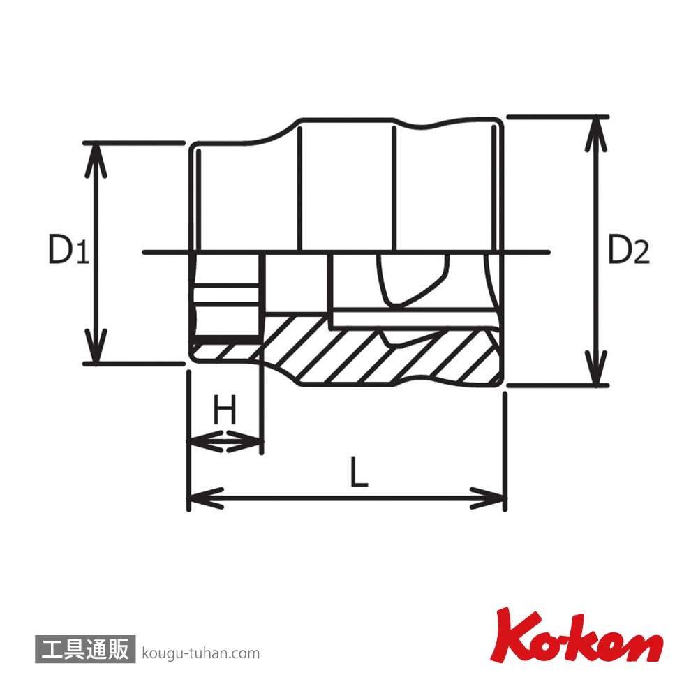 コーケン 2400MZ-12 Z-EAL 1/4"6角ソケット 12mmの画像
