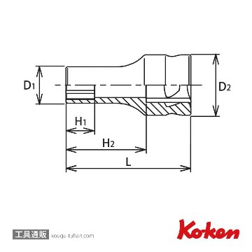 コーケン 3300XZ-17 Z-EAL3/8"6角セミディープソケット 17mmの画像