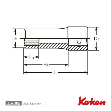 コーケン 3305M-23 3/8"12角ディープソケット 23mmの画像