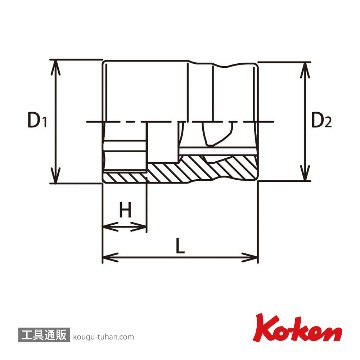 コーケン 4400MZ-19 Z-EAL 1/2"6角ソケット 19mmの画像