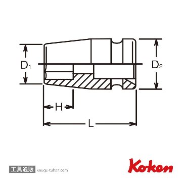 コーケン 12400A-9/32 1/4"インパクト6角ソケット 9/32"の画像