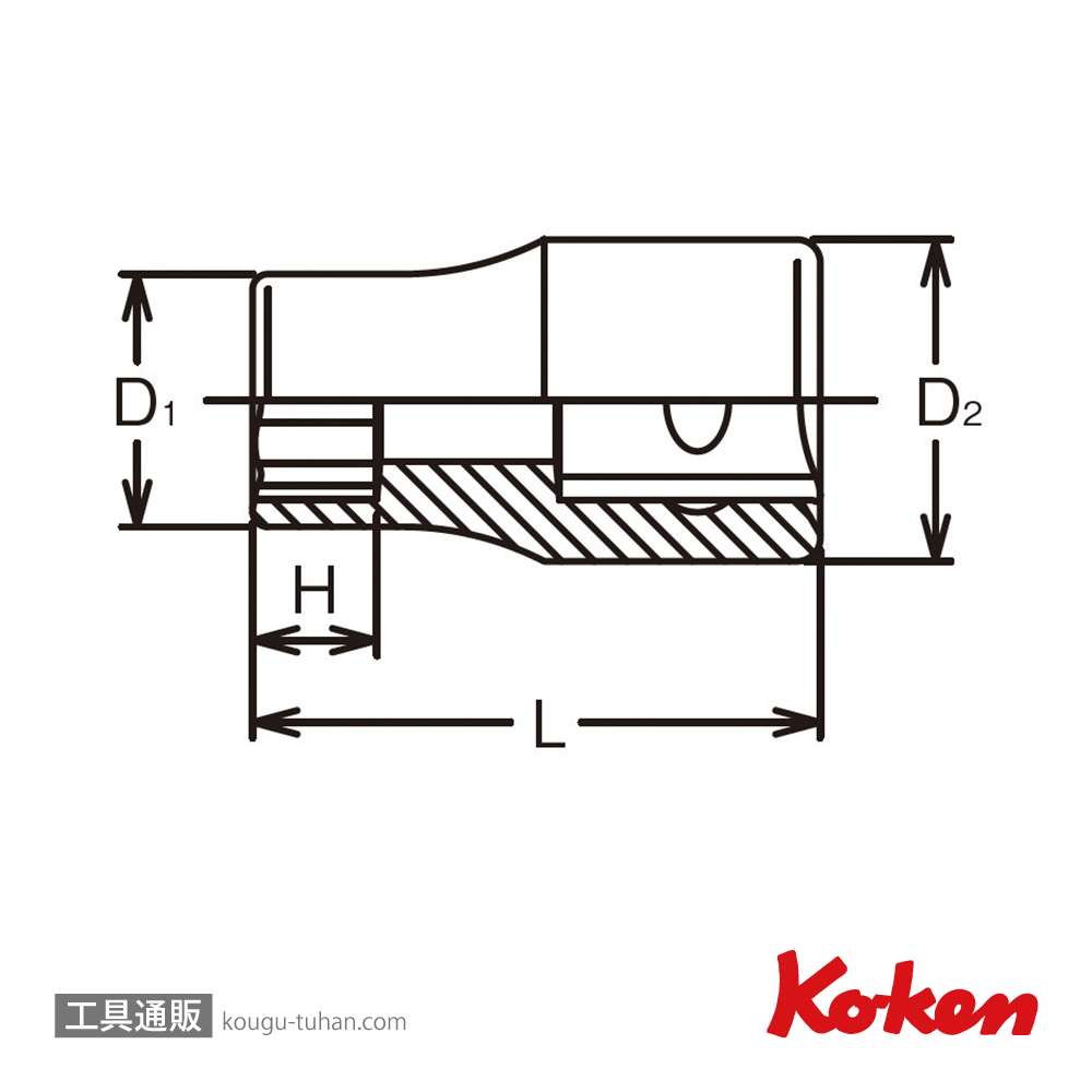 コーケン 4425-12EPL 1/2"トルクスプラスソケット 12EPLの画像