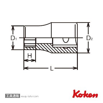 コーケン 4425-12EPL 1/2"トルクスプラスソケット 12EPLの画像