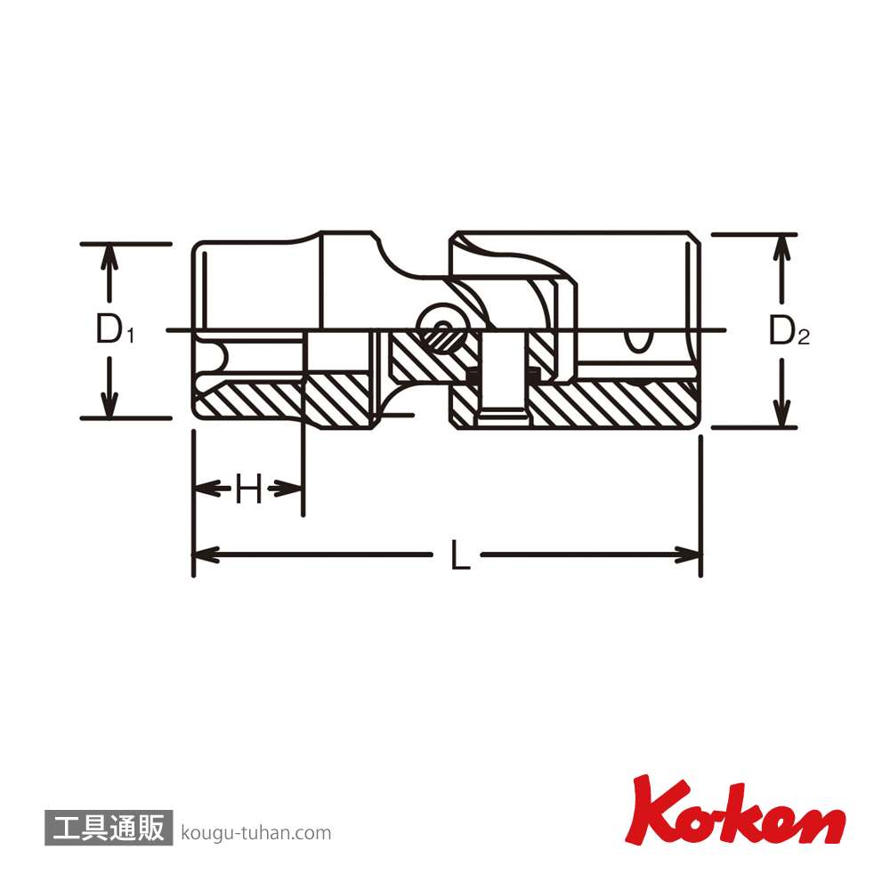 コーケン 2440T-E10 1/4"トルクスユニバーサルソケット E10の画像