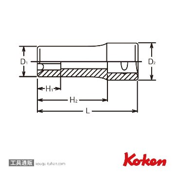 コーケン 3325-E10 3/8"トルクスディープソケット E10の画像