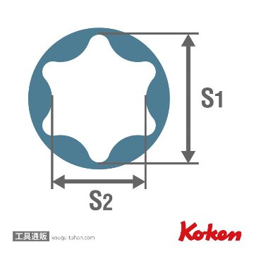 コーケン 3325-E10 3/8"トルクスディープソケット E10の画像