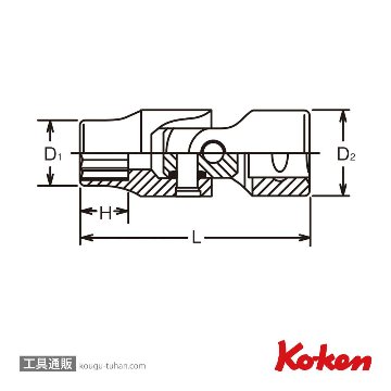 コーケン 3445M-12 3/8"12角ユニバーサルソケット 12mmの画像
