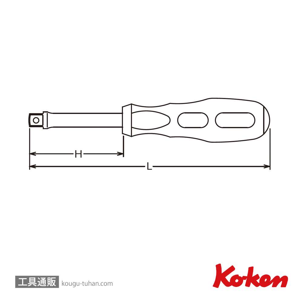 コーケン 3769N-230 3/8"スピンタイプハンドル 全長230mmの画像