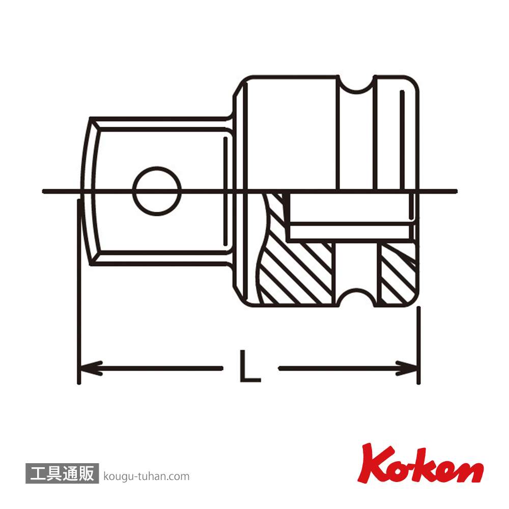 コーケン 14466A-B 1/2"インパクトアダプター/ボール式の画像