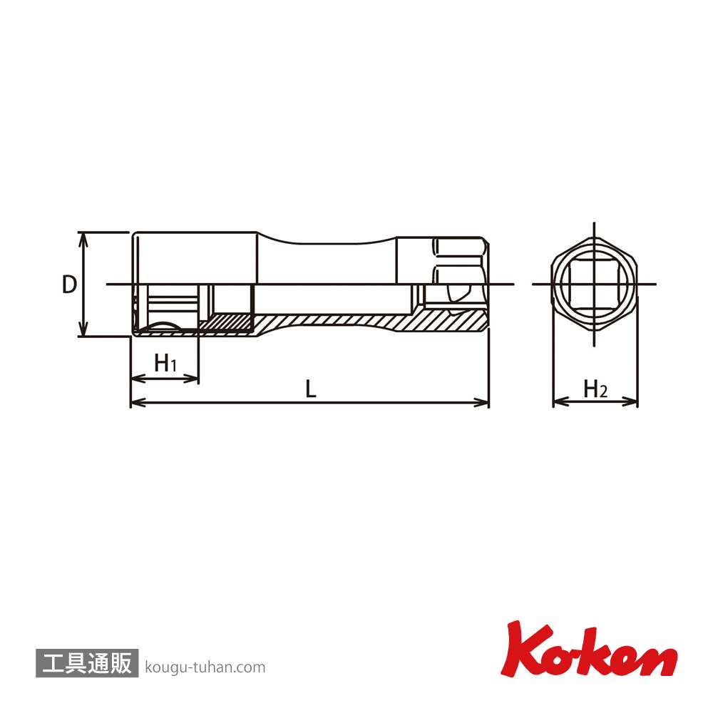 コーケン 3300CZ-16 Z-EAL3/8"スパークプラグソケットの画像