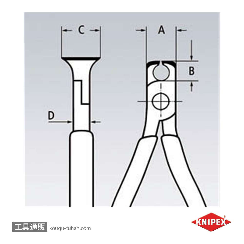 KNIPEX 6412-115 エレクトロニクスエンドカッティングニッパーの画像
