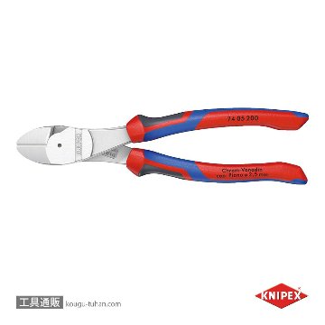 KNIPEX 7405-200SB 強力型斜ニッパー(硬線用) (SB)の画像