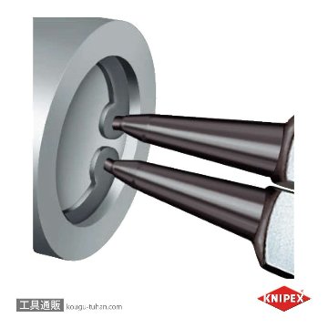 KNIPEX 4413-J1 穴用スナップリングプライヤー 直の画像