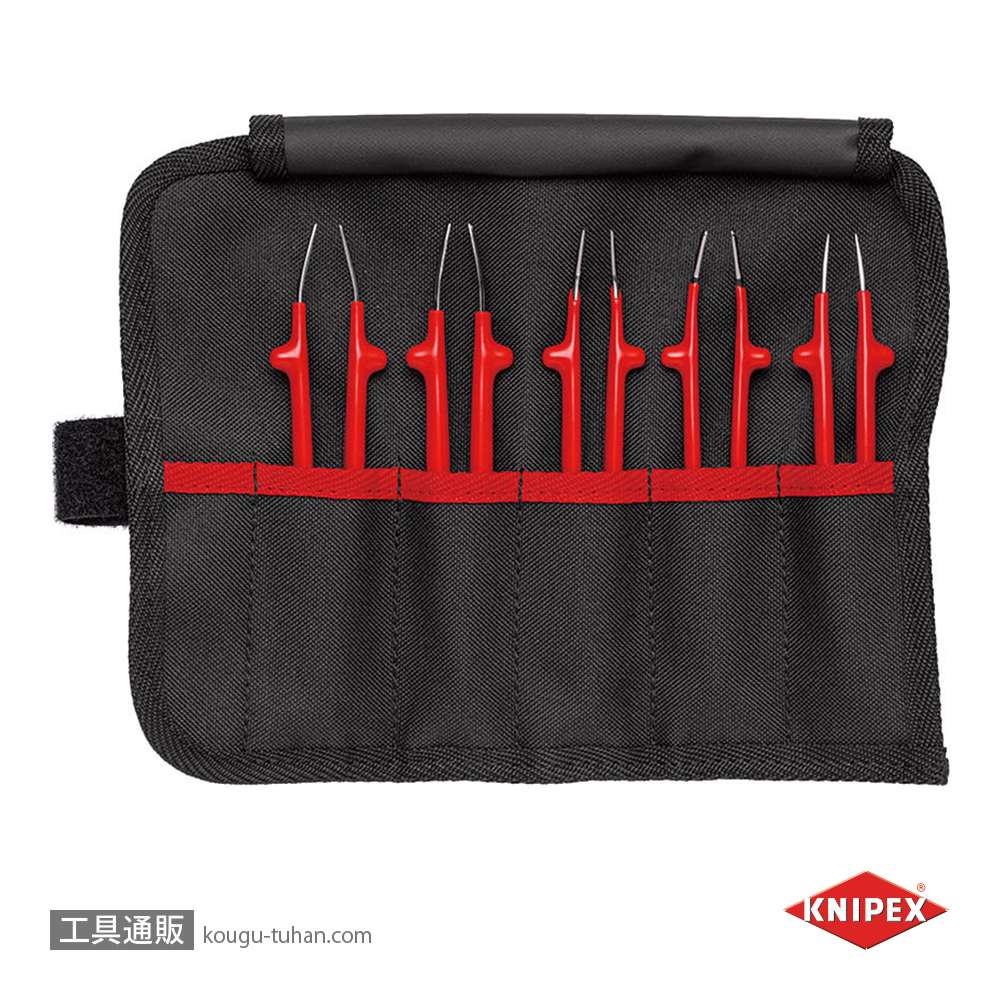 KNIPEX 9200-04 絶縁汎用ピンセット5本組セットの画像