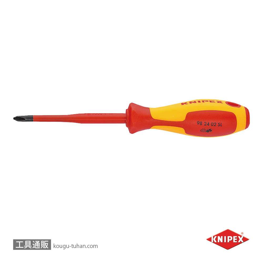 KNIPEX 9824-01SL (+) スリム絶縁ドライバー 1000Vの画像