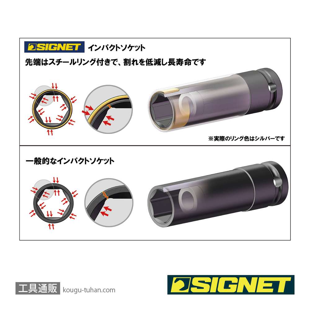 SIGNET 23300 1/2DR ホイルナット用インパクトソケット3本セットの画像