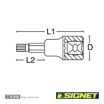 SIGNET 22869 (#22550)3/8DR T-50 ヘクスローブビットソケットの画像