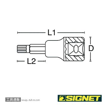 SIGNET 22968 3/8DR T40 ロングヘクスローブビットソケットの画像