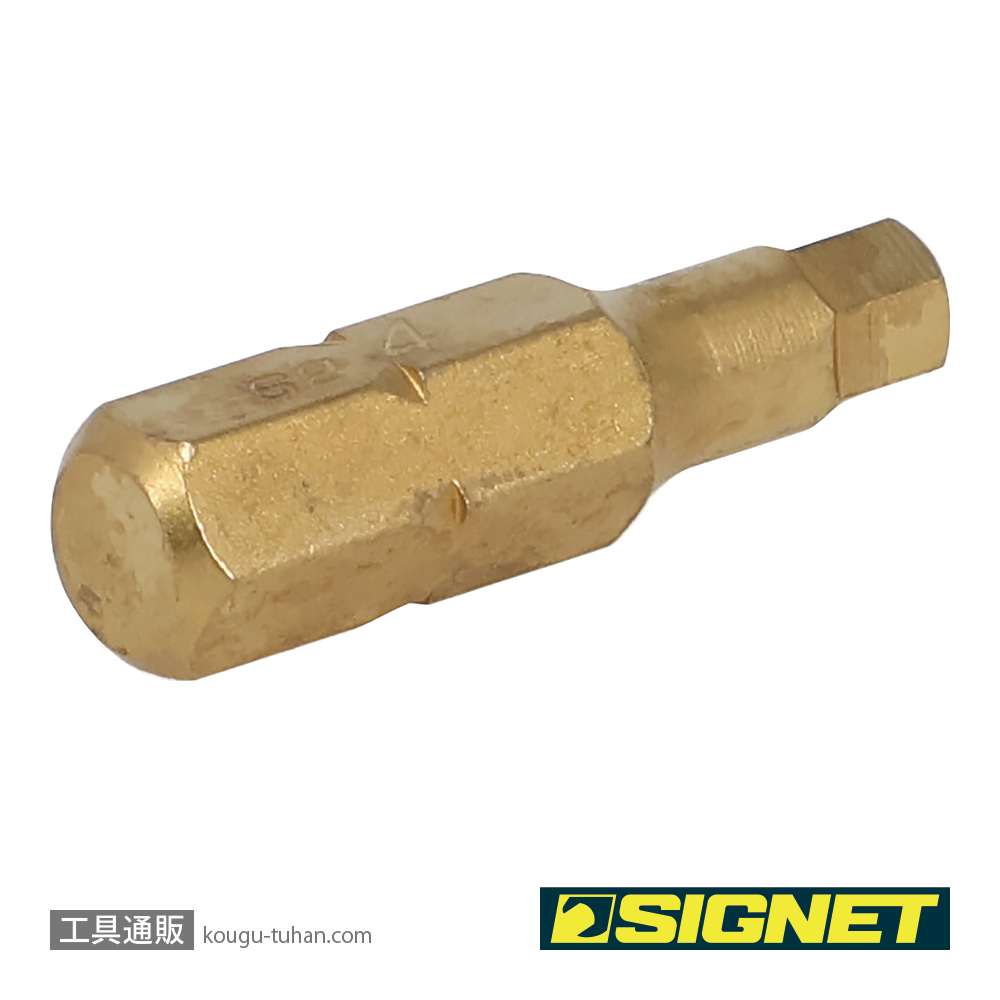 SIGNET 21455 1/4" チタンコーティングヘックスビット 4MMの画像