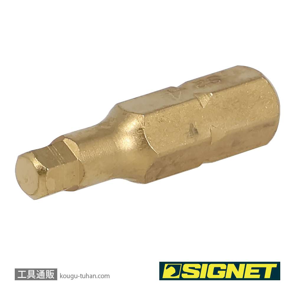 SIGNET 21455 1/4" チタンコーティングヘックスビット 4MMの画像
