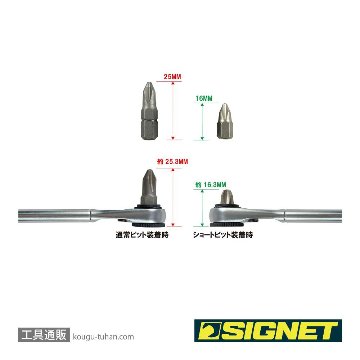 SIGNET 28274 1/4DR 13PCS ショートビットソケット ミニラチェセットの画像