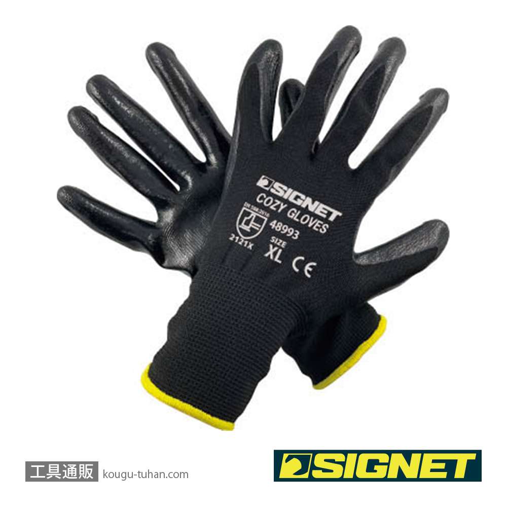 SIGNET 48991 耐油ニトリル エアーグローブCOZY ブラック Mの画像