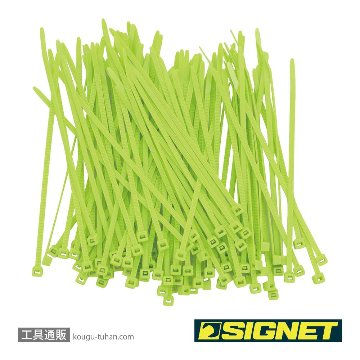 SIGNET 97062 ナイロン結束バンド 蛍光グリーン 3.6X150の画像