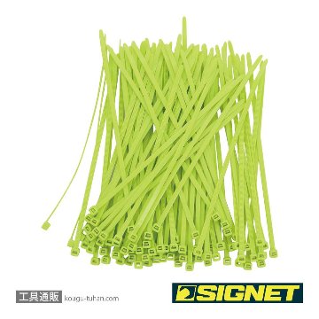 SIGNET 97064 ナイロン結束バンド 蛍光グリーン 4.6X200の画像