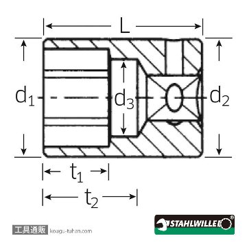 スタビレー 40D-6 (1/4SQ)ソケット(12角) 6mmの画像