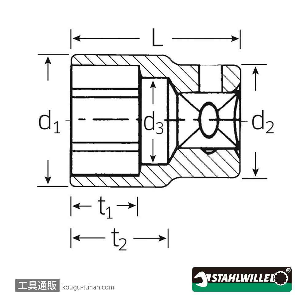 スタビレー 456-17 (3/8SQ)ソケット(6角) 17mmの画像