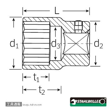 スタビレー 45-16 (3/8SQ)ソケット(12角) 16mmの画像