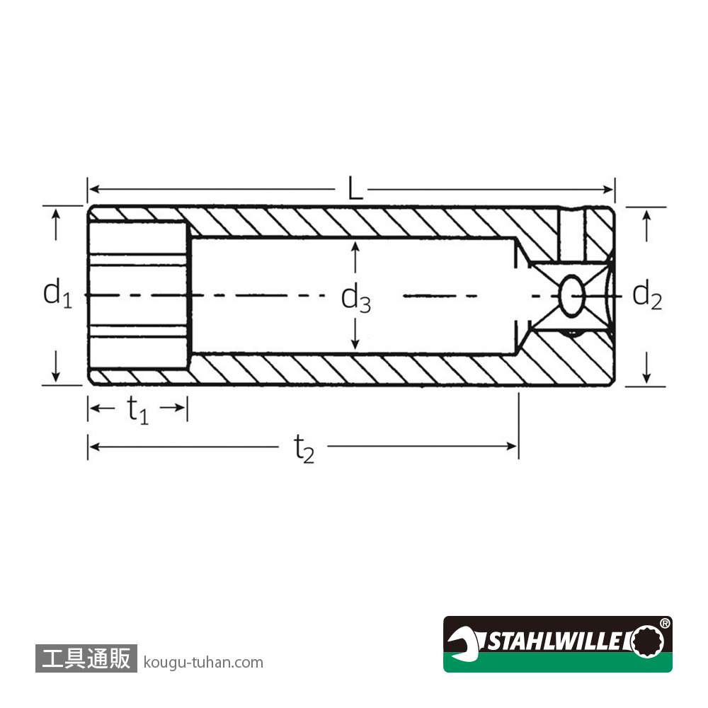 スタビレー 40L-8 (1/4SQ)ディープソケット(6角) 8mmの画像