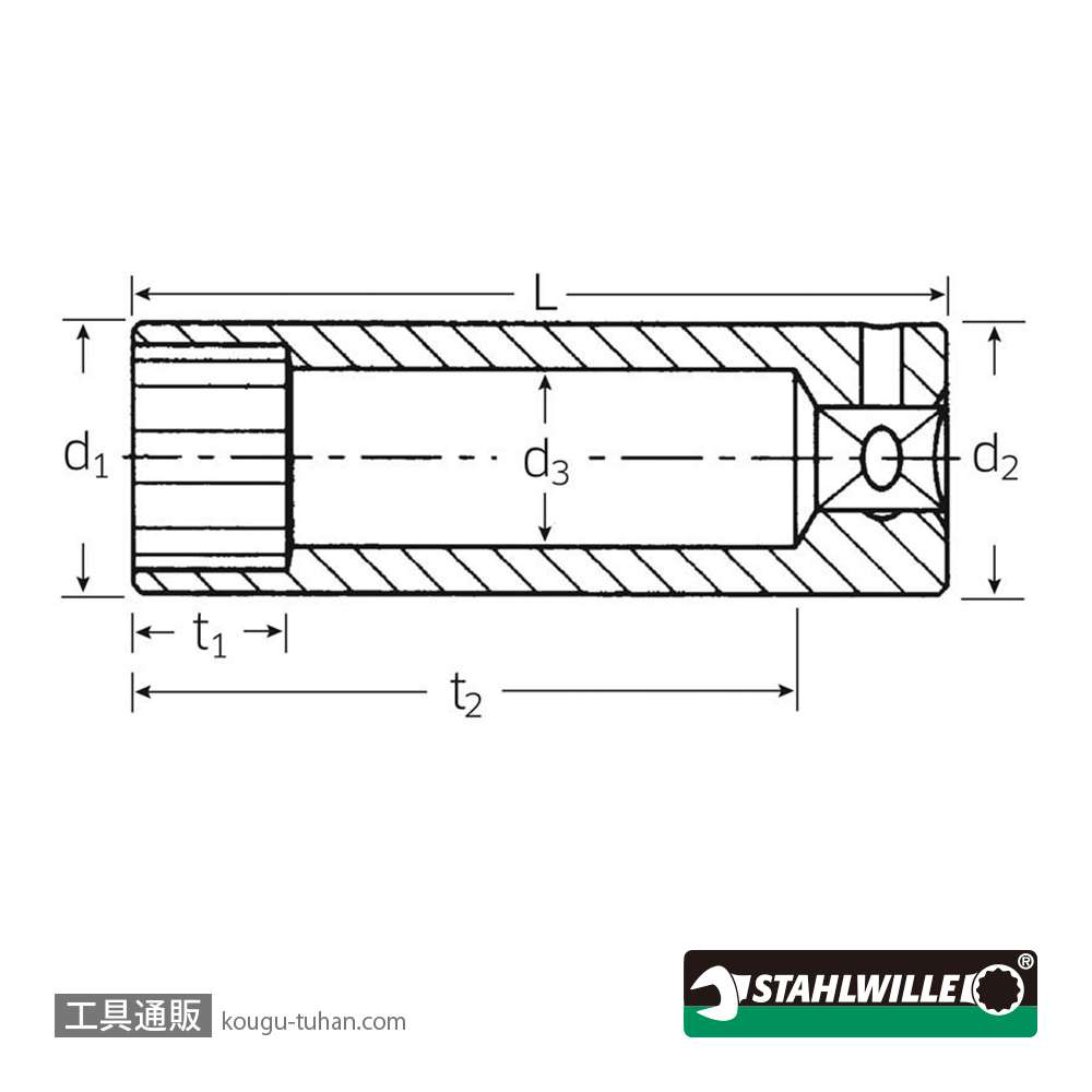 スタビレー 40DL-11 (1/4SQ)ディープソケット(12角) 11mmの画像