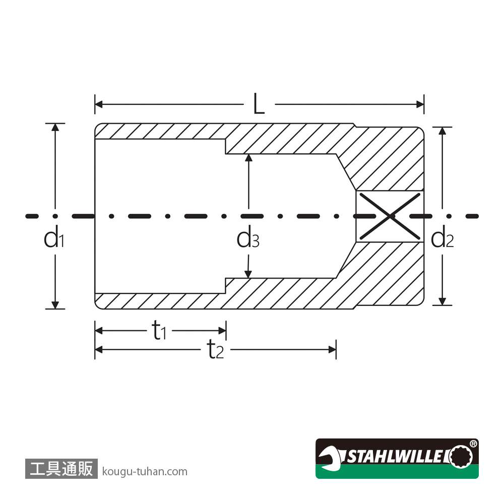 スタビレー 51S-19 (1/2SQ)ディープソケット(6角) 19mmの画像