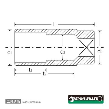 スタビレー 56-27 (3/4SQ)ディープソケット(6角) 27mmの画像