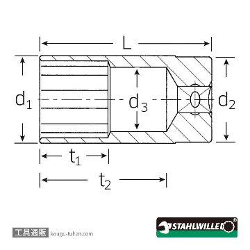 スタビレー 51A-3/4 (1/2SQ)ディープソケット(12角) 3/4インチの画像