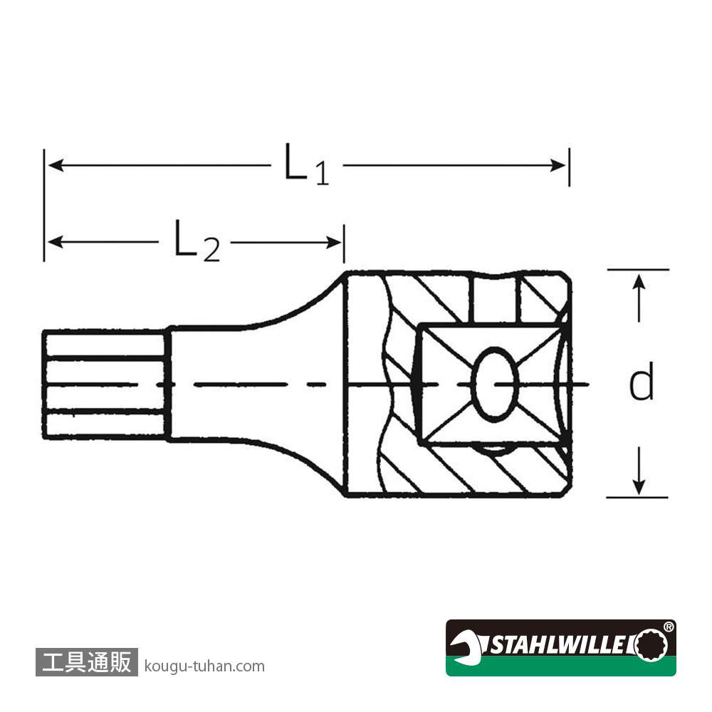 スタビレー 44-6 (1/4SQ)ショートヘキサゴンビットソケット 6mmの画像