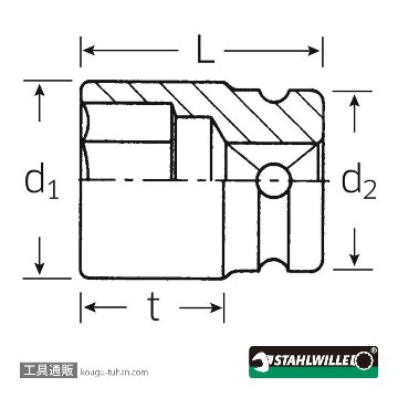 スタビレー 50IMP-17 (1/2SQ)インパクトソケット(6角) 17mmの画像