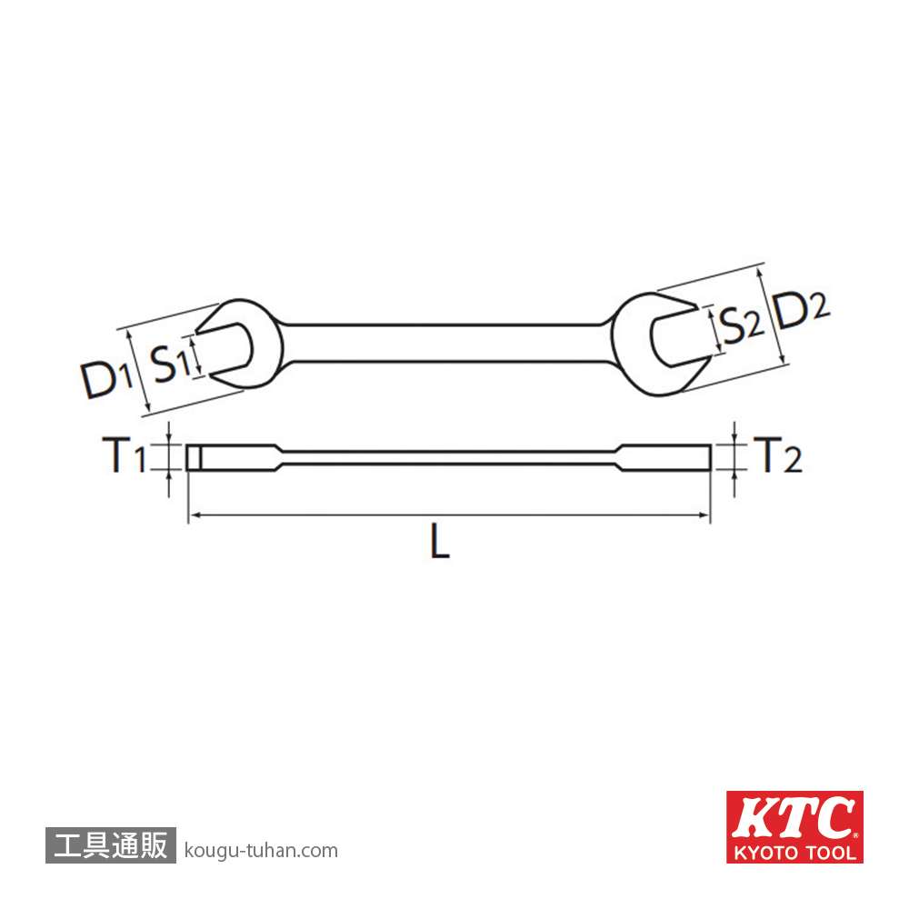 KTC S2-7/16X1/2 スパナ(インチ)の画像