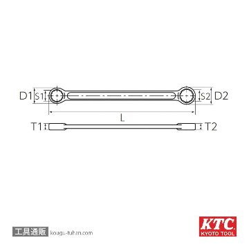 KTC M150-8X10 ストレートロングメガネレンチの画像
