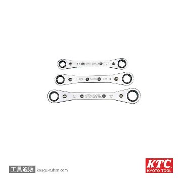 KTC RM03 板ラチェットメガネレンチセット 3本組の画像