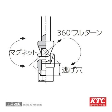 KTC THF2-10L Ｔ形フレックスレンチ ロングの画像