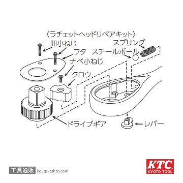 KTC BR2E-K (6.3SQ)ラチェットヘッドリペアキットの画像