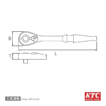 KTC BR2E-S (6.3SQ)ラチェットハンドル (パック)の画像