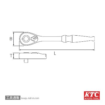 KTC BR4E-S (12.7SQ)ラチェットハンドル (パック)の画像