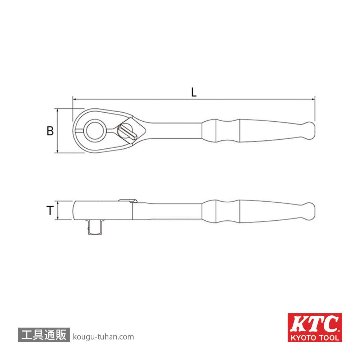 KTC BR390 (9.5SQ)ラチェットハンドルの画像
