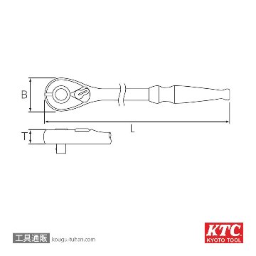 KTC BR4L-S (12.7SQ)ロングラチェットハンドル (パック)の画像