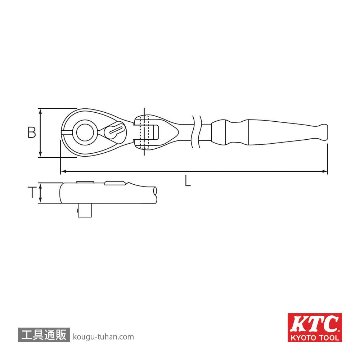 KTC BR4FL-S (12.7SQ)フレックスロングラチェット (パック)の画像