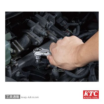 KTC BRSW3S (9.5SQ)ショートスイベルラチェットハンドルの画像
